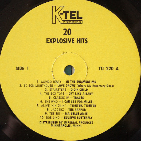 Various : 20 Explosive Hits (LP, Comp)