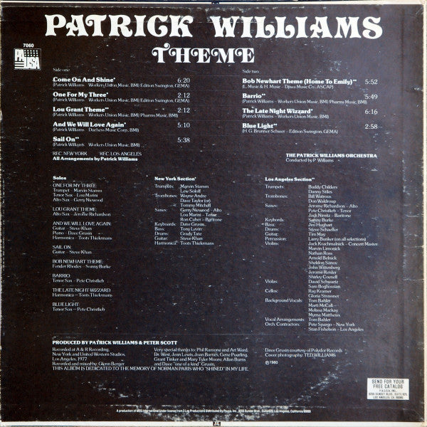 Patrick Williams - Theme (LP) (VG) - Endless Media