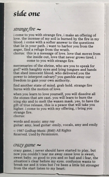 Indigo Girls : Strange Fire (Cass, Album, Dol)