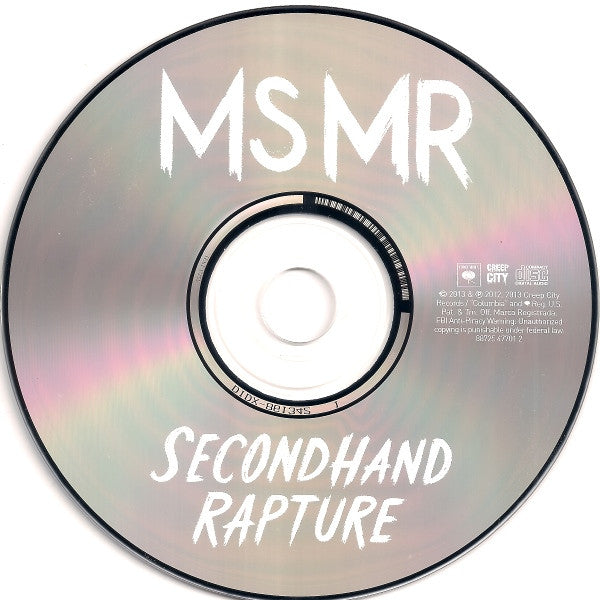 MS MR : Secondhand Rapture (CD, Album)