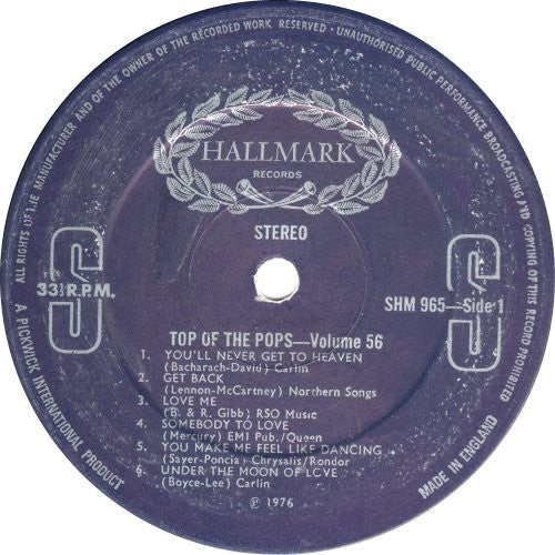 Unknown Artist : Top Of The Pops Vol. 56 (LP)