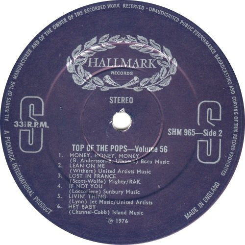 Unknown Artist : Top Of The Pops Vol. 56 (LP)