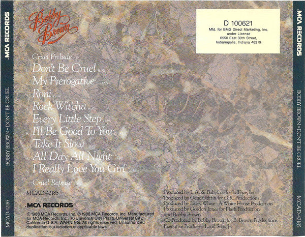 Bobby Brown : Don't Be Cruel (CD, Album, Club)
