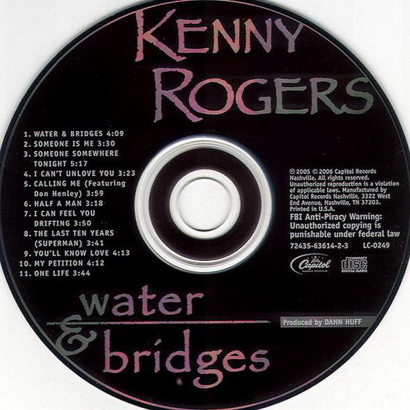 Kenny Rogers : Water & Bridges (CD, Album)