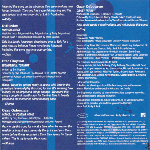 The Osbournes : The Osbourne Family Album (CD, Album)