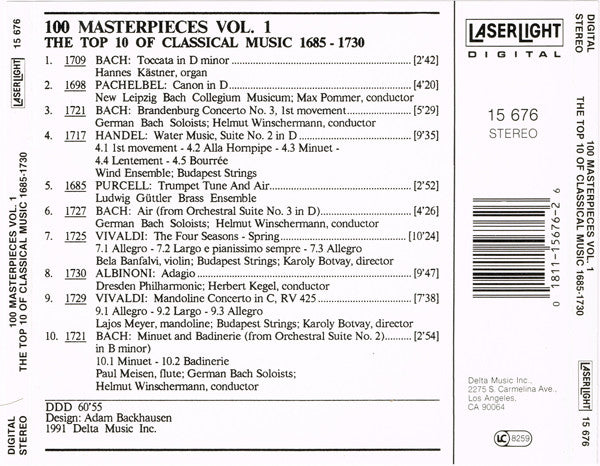 Various : 100 Masterpieces Vol.1 - The Top 10 Of Classical Music 1685-1730 (CD, Comp)