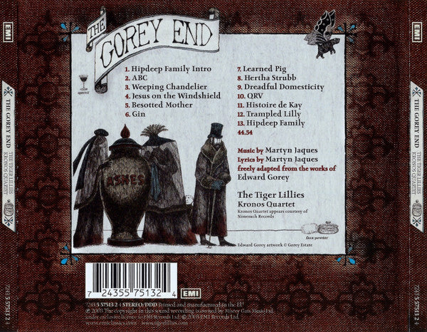 The Tiger Lillies With Kronos Quartet : The Gorey End (CD, Album, RE)