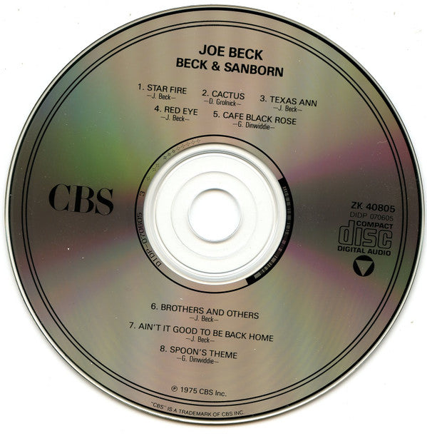 Joe Beck : Beck & Sanborn (CD, Album, RE, RM)