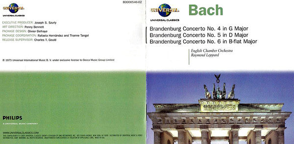 Johann Sebastian Bach, English Chamber Orchestra : Brandenburg Concertos Nos. 4, 5 & 6 (CD)