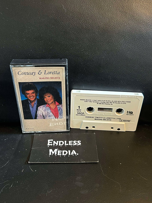 Conway Twitty & Loretta Lynn - Making Believe (Cassette) (VG+)