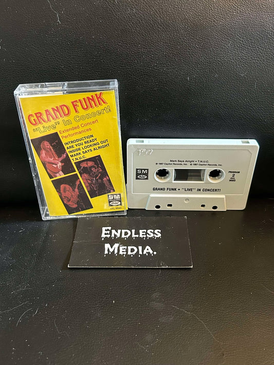 Grand Funk Railroad - "Live" In Concert - Extended Concert Performances (Cassette) (VG+)