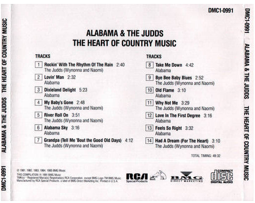 Alabama / The Judds : The Heart Of Country Music (CD, Comp)
