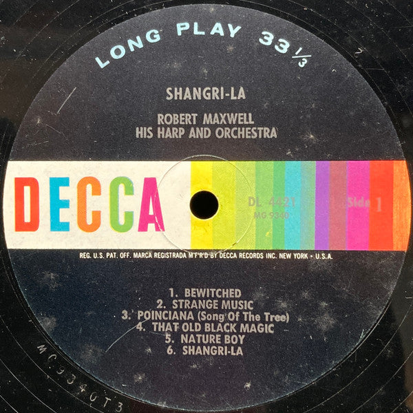 Robert Maxwell, His Harp And Orchestra - Shangri-La (LP) (VG) - Endless Media