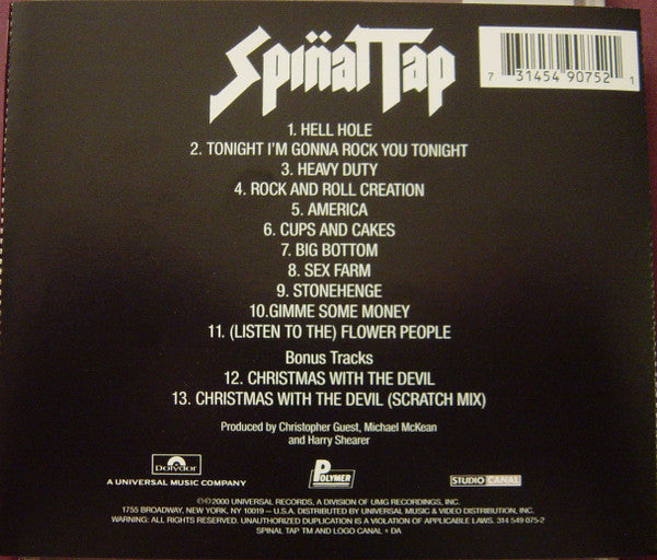 Spinal Tap : Spinal Tap (CD, Album, RE)