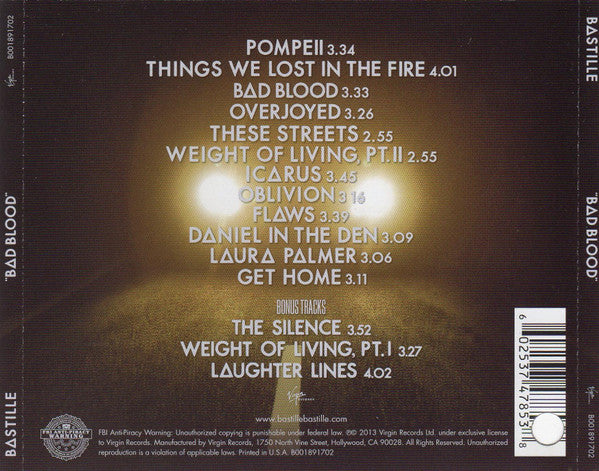 Bastille (4) : Bad Blood (CD, Album)