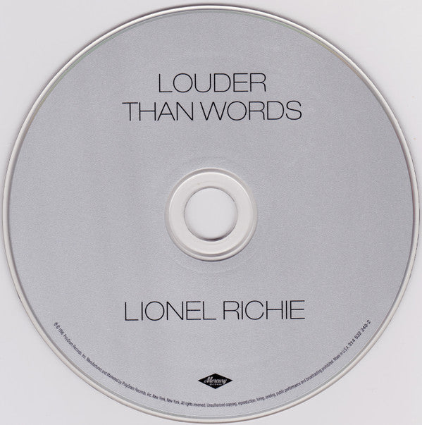 Lionel Richie : Louder Than Words (CD, Album)