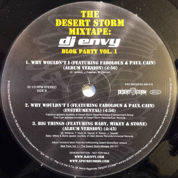 DJ Envy : The Desert Storm Mixtape: Blok Party Vol.1 (12", Single, Promo)