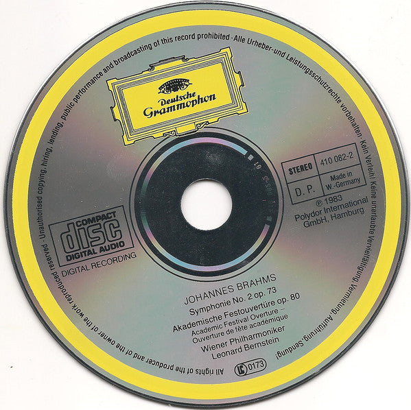 Johannes Brahms, Leonard Bernstein, Wiener Philharmoniker : Symphonie No.2 · Akademische Festouvertüre = Academic Festival Overture (CD, Album)