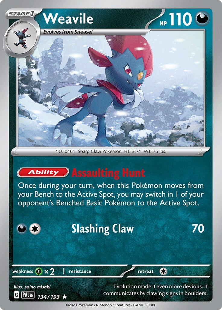 Weavile [PAL - 134/193] Pokemon Trading Card