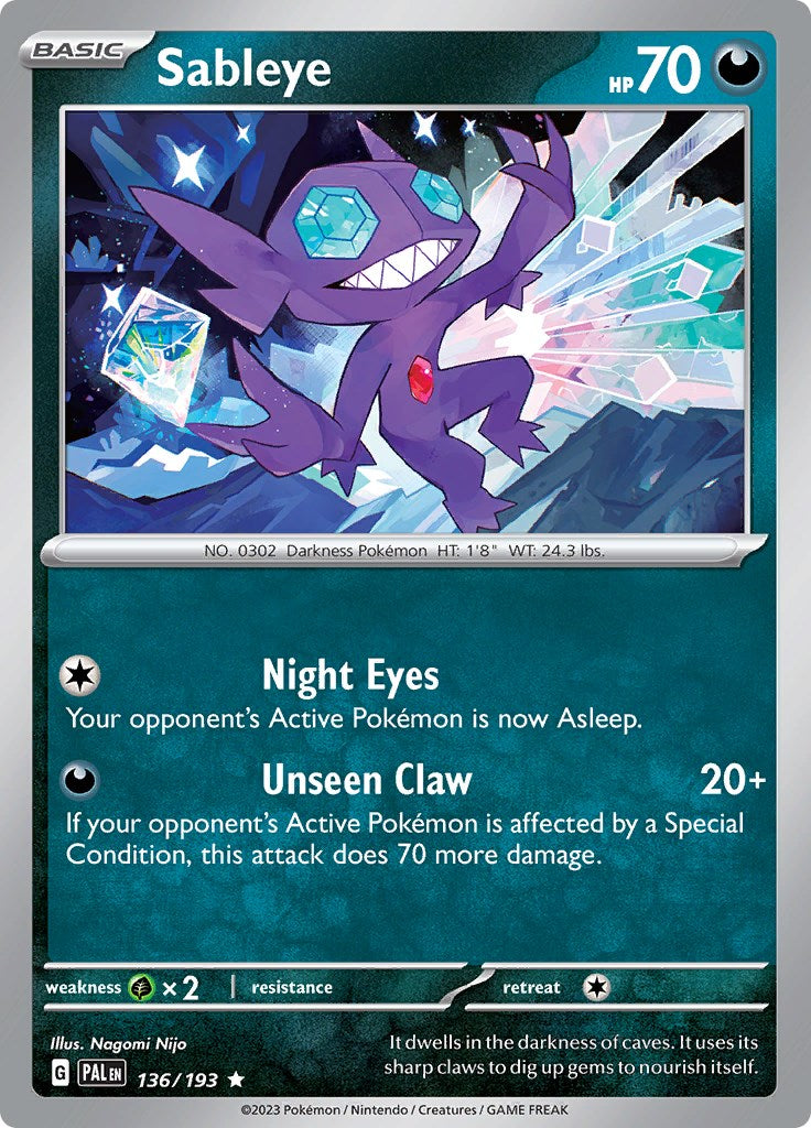 Sableye [PAL - 136/193] Pokemon Trading Card