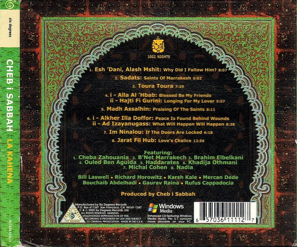 DJ Cheb I Sabbah : La Kahena (Les Voix Du Maghreb) (CD, Album, Enh)
