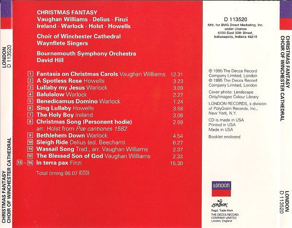 Winchester Cathedral Choir, Bournemouth Symphony Orchestra, David Hill : Christmas Fantasy (CD, Club)