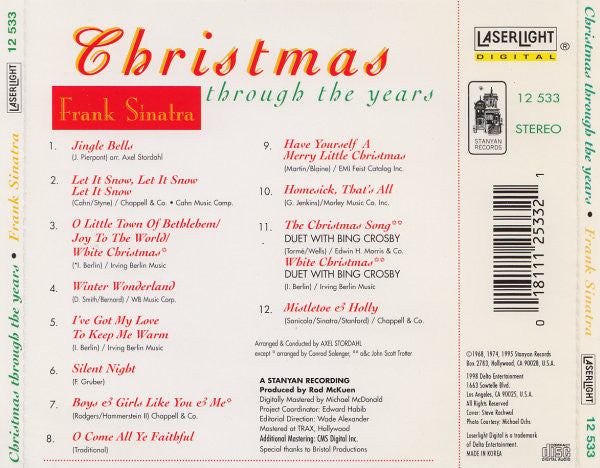 Frank Sinatra : Christmas Through The Years (CD, Comp)