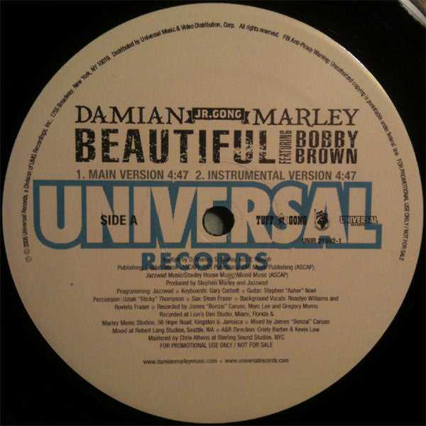 Damian Marley Feat Bobby Brown - Beautiful (12") (VG+) - Endless Media