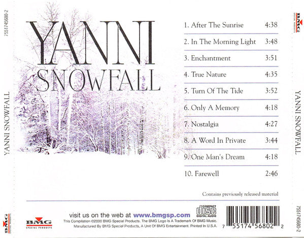 Yanni (2) : Snowfall (CD, Album, Comp)