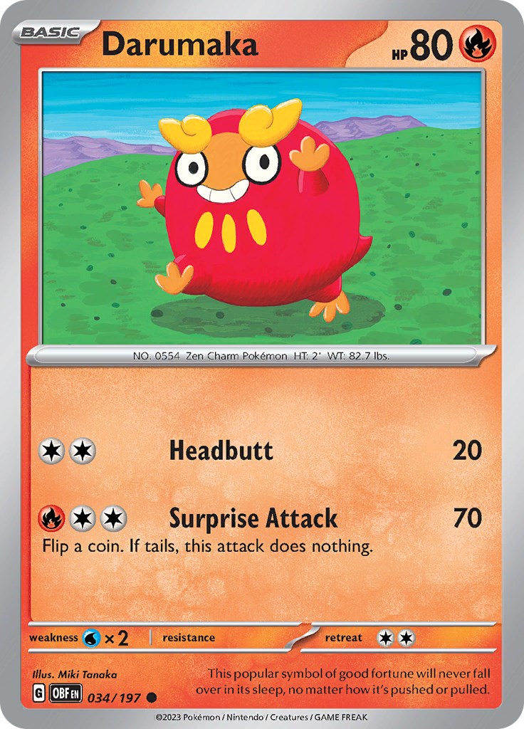 Darumaka [OBF - 034/197] Pokemon Trading Card