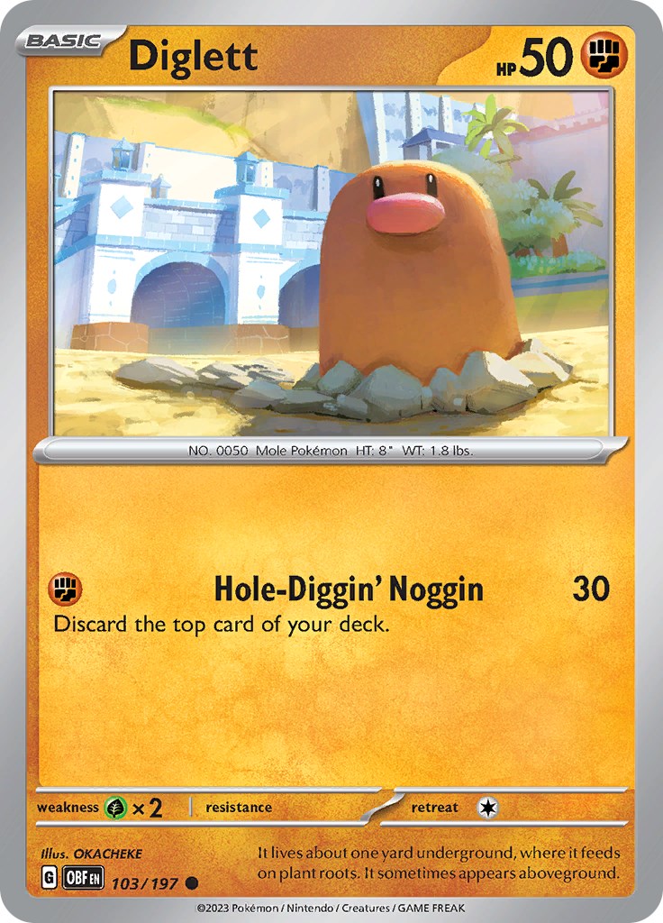 Diglett [OBF - 103/197] Pokemon Trading Card