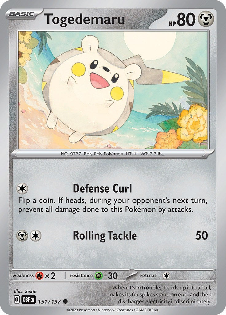 Togedemaru [OBF - 151/197] Pokemon Trading Card