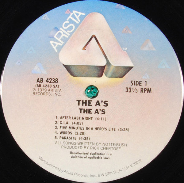 The A's : The A's (LP, Album, San)