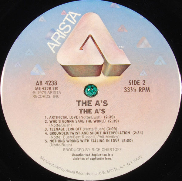 The A's : The A's (LP, Album, San)