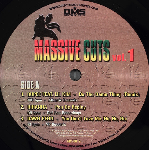 Various : Massive Cuts Vol. 1 (12", Comp, Promo)