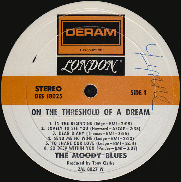 The Moody Blues : On The Threshold Of A Dream (LP, Album,  W )