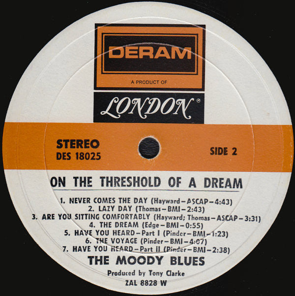 The Moody Blues : On The Threshold Of A Dream (LP, Album,  W )