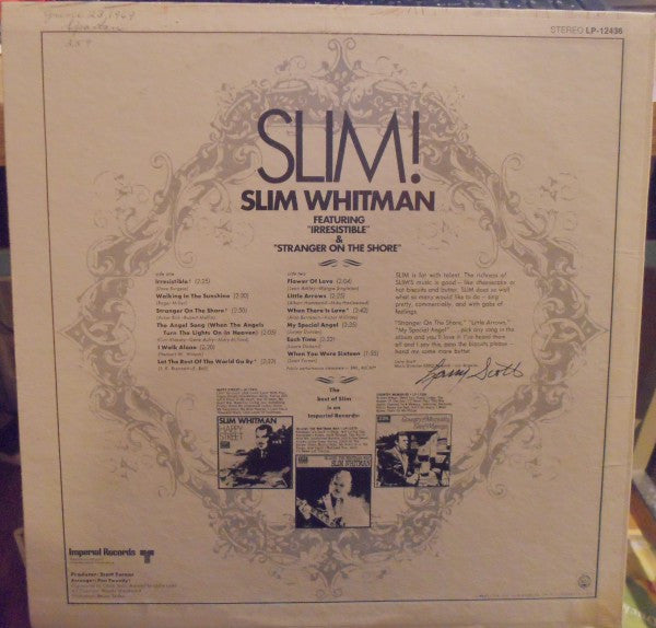 Slim Whitman : Slim! (LP, Album)