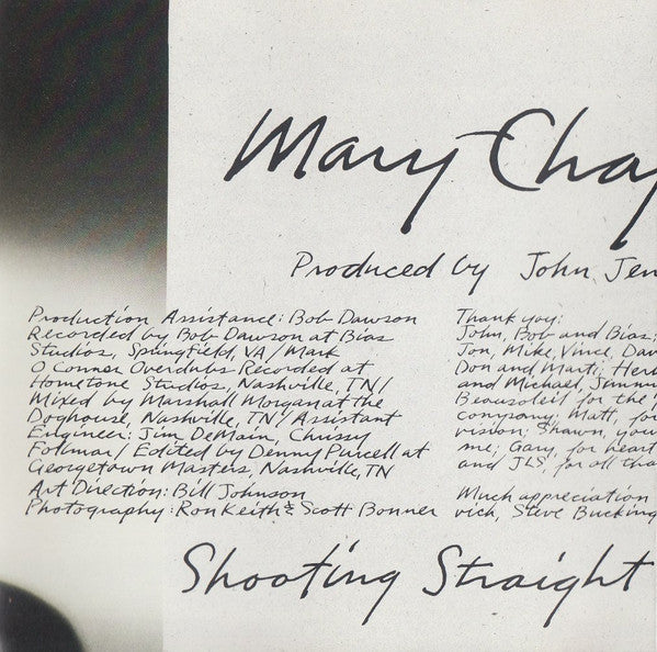 Mary Chapin Carpenter : Shooting Straight In The Dark (CD, Album, RP)