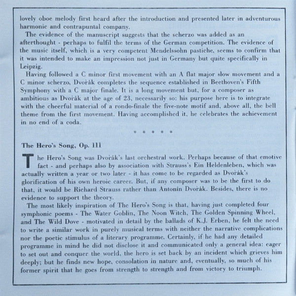 Antonín Dvořák / Royal Scottish National Orchestra Conducted By Neeme Järvi - Symphony No. 1 ' The Bells Of Zlonice' - The Hero's Song Symphonic Poem Op. 111 (CD) (VG+) - Endless Media