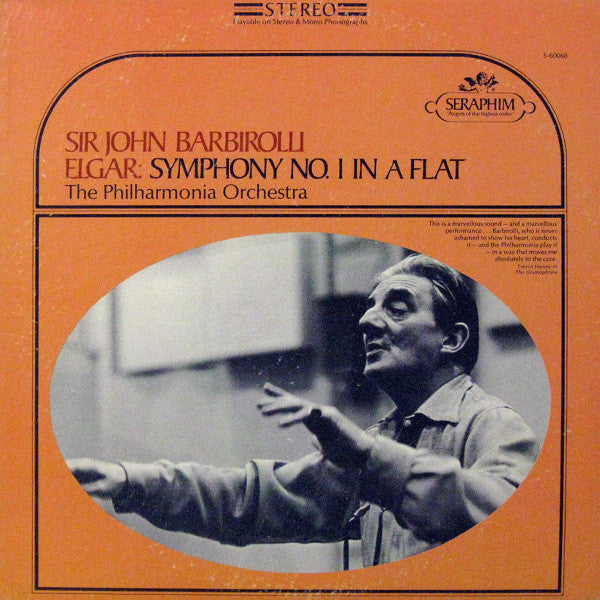 Sir Edward Elgar - Sir John Barbirolli, Philharmonia Orchestra : Symphony No. 1 In A Flat (LP)