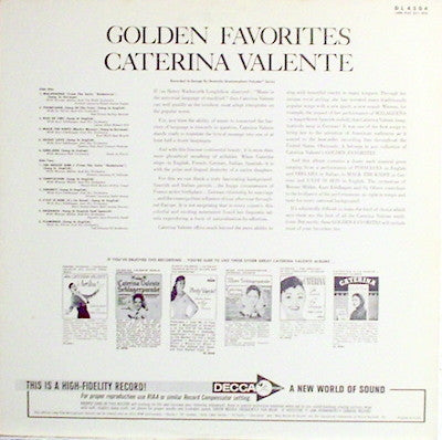 Caterina Valente - Golden Favorites (LP) (VG+) - Endless Media