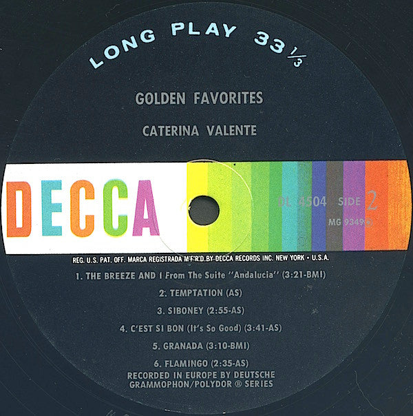 Caterina Valente - Golden Favorites (LP) (VG+) - Endless Media