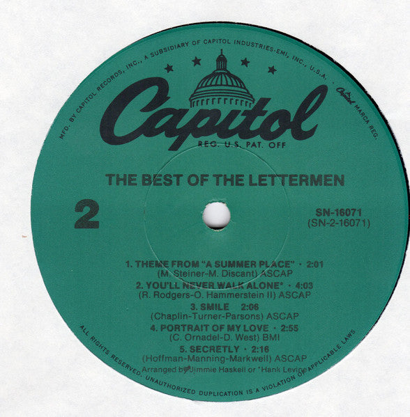 The Lettermen : The Best Of The Lettermen (LP, Comp, RE)