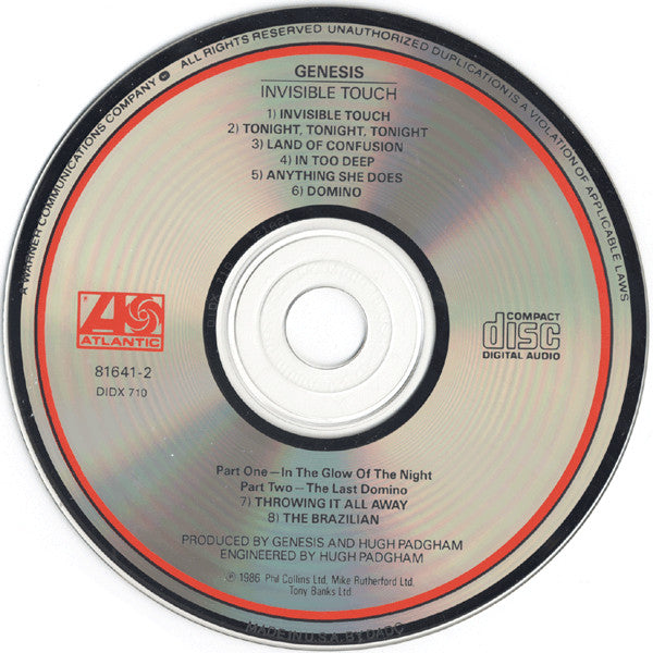 Genesis : Invisible Touch (CD, Album, DAD)