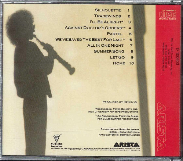 Kenny G (2) : Silhouette (CD, Album, Club)