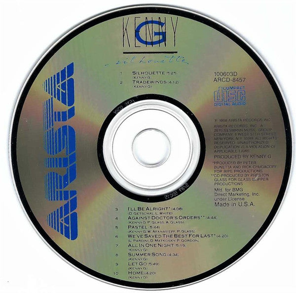 Kenny G (2) : Silhouette (CD, Album, Club)