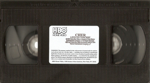 Cher : Cher Live In Concert (VHS, NTSC, 3-D)