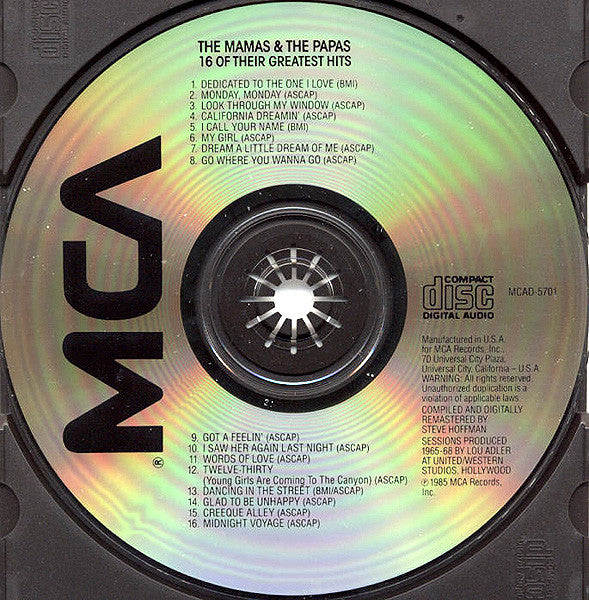 The Mamas & The Papas : 16 Of Their Greatest Hits (CD, Comp, RM, RP)