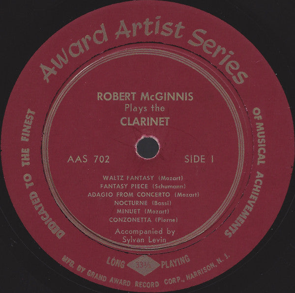 Robert McGinnis : Robert McGinnis Plays The Clarinet (LP)